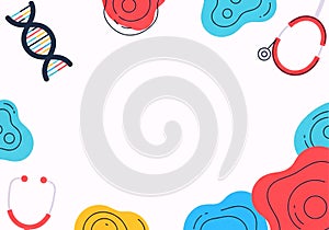 Abstract Medical and Science Background with DNA and Stethoscope