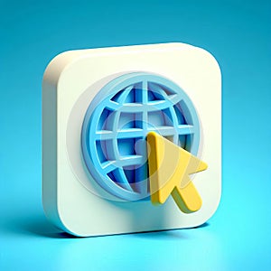 3D Render of Go To Website Icon image is generated using AI