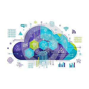 Cloud Computing and Data Network Illustration
