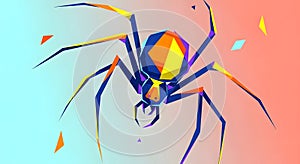 Abstract Geometric Spider Illustration