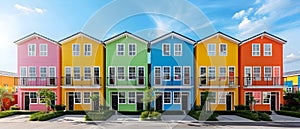 Vibrant Modern Urban Townhouses in a Newly Constructed Real Estate Development. Concept Real
