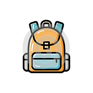 School Backpack Vector Icon Illustration