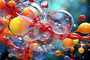 Vibrant Molecules colorful digital. Generate Ai