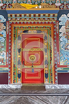 Vibrant  monastery door near Ravangla,Sikkim,India