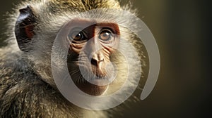 Vibrant Monkey Portrait: Stunning Vray Tracing In 32k Uhd