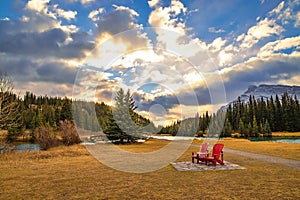 Bright Sunrise Lighting Up Cascade Ponds