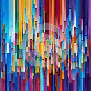 Vibrant Mosaic Of Colorful Lines: A Deconstructivist Fragmentation