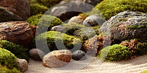 Vibrant Moss and Rocks Texture Nature Background