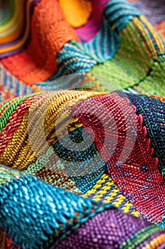Multicolored Blanket on Table