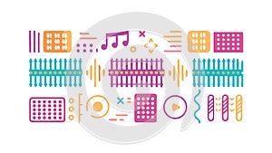 Vibrant Music Notes and Instruments Pattern, Rhythmic Vector Design Generative AI