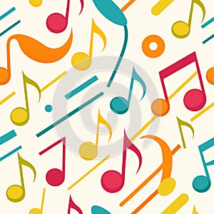 Vibrant music notes pattern