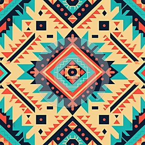 Vibrant Native American Inspired Geometric Pattern