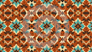Vibrant Native American-Inspired Geometric Pattern