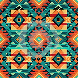 Vibrant Native American Inspired Geometric Pattern