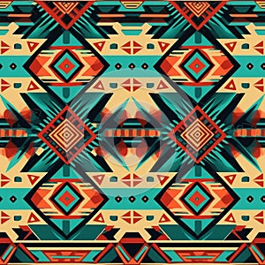 Vibrant Native American Inspired Geometric Pattern