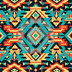 Vibrant Native American Inspired Geometric Pattern