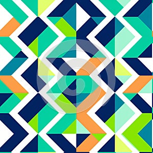 Vibrant Navy Blue And Green Geometric Pattern Design