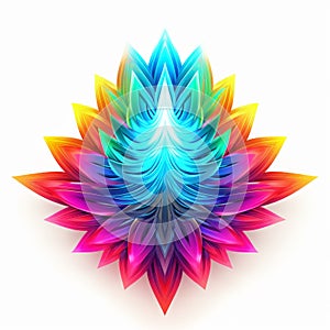 Vibrant Neon Abstract Flower: Colorful Multilayered 3d Design