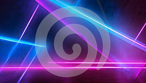 Vibrant neon background with dynamic, intersecting lines in multiple directions. Futuristic, electric hues create an abstract,