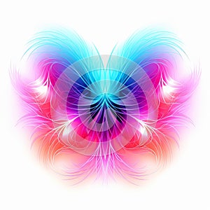 Vibrant Neon Butterfly With Eddy Design Abstract Symmetrical Composition