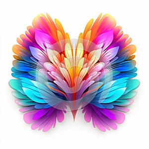 Vibrant Neon Butterfly Logo Design On White Background