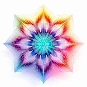 Vibrant Neon Colored Flower In Geometric Symmetry