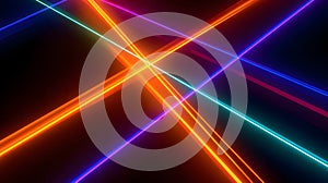 Vibrant Neon Laser Beams Creating Dynamic Light Patterns