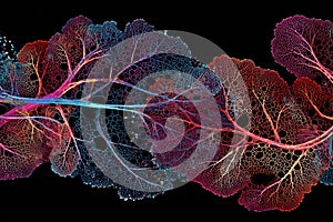 Vibrant Neural Network Tree with Organic Patterns and Colors.