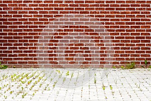 Vibrant new red brick wall