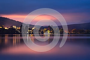 Vibrant night landscape Loch Lomond