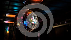 Vibrant nightlife ignites the disco ball, illuminating the clubbing scene generated by AI