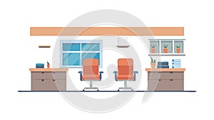 Vibrant Open-Plan Office Interior Collaborative Workspace vector design Generative AI