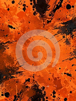 Vibrant Orange Abstract Art Explosion