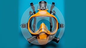 Vibrant Orange And Black Safety Mask In Hyper-realistic Water Scene