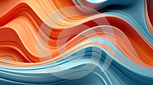 Vibrant Orange and Blue Fluid Waves Abstract Background