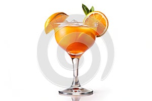 Orange Cocktail in a Glass Isolated on a White Background
