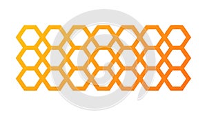Vibrant Orange Hexagonal Grid Pattern, vector design Generative AI