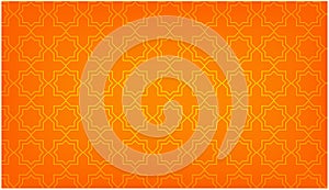 Vibrant Orange Islamic Geometric Seamless Pattern