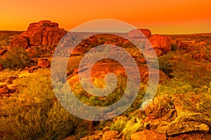 Aerial Devils Marbles sunset photo
