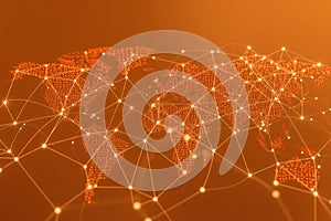 Global Network Connections Visualization Concept