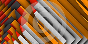 Vibrant orange and yellow striped circle pattern on textured background