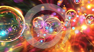 Vibrant orbs pulse and shimmer showcasing the unpredictable and lively nature of quantum jitter photo