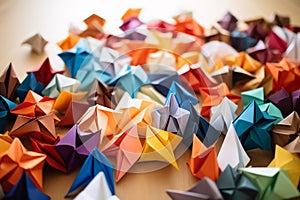 Vibrant Origami Symphony: Abstract Art Installation