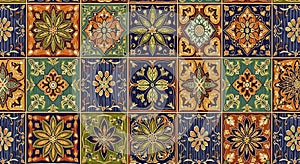 Colorful Vintage Mediterranean Tile Pattern