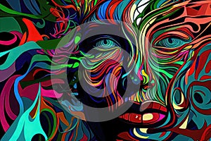 Vibrant painting, chaos, abstract, emotional, vibrant, expression, lines, vibrant, wallpaper, background, generative ai