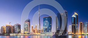 Panoramic view of Dubai Business bay, UAE