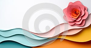 vibrant paper flower landscape photo