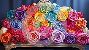 Vibrant Paper Roses: A Symbolic Bed Of Colorful Beauty