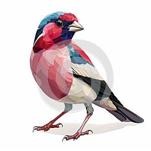 Vibrant Parakite Bird Illustration on White Background Generative AI