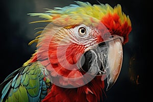 Vibrant Parrot exotic portrait. Generate Ai